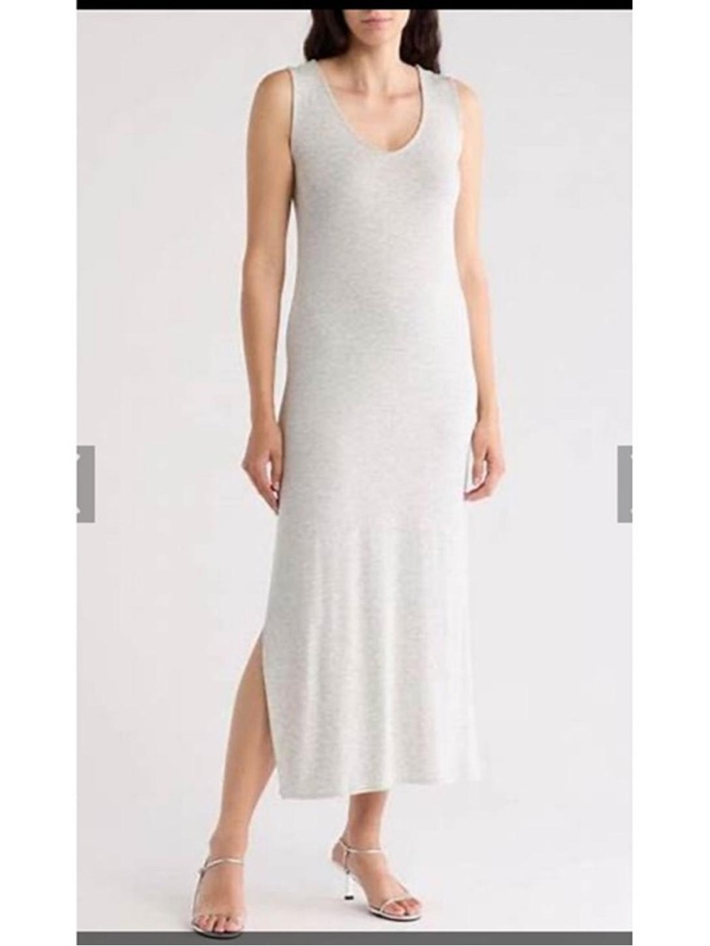 Rachel Parcell Light Gray Sleeveless V-Neck Maxi Dress
